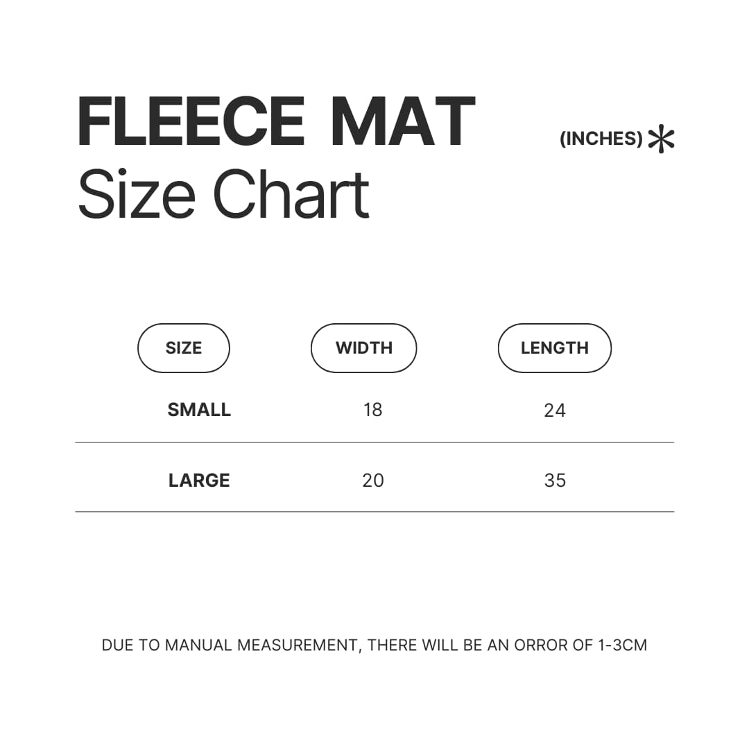 Fleece Mat Size Chart - Percy Jackson Merch